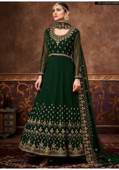 Green Georgette Gown Readymade